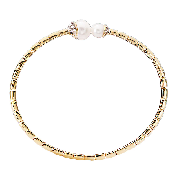 Pearl and Diamond Cuff Bracelet