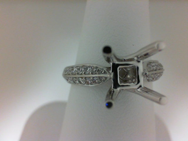 14K WHITE GOLD SEMI MOUNTING WITH .38CTTW ROUND SI CLARITY & G COLOR DIAMONDS SET DOWN THE SHANK