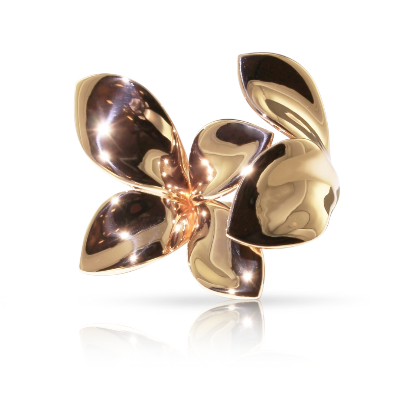 18K ROSE GOLD GIARDINI SEGRETI FIVE LEAVES RING. 