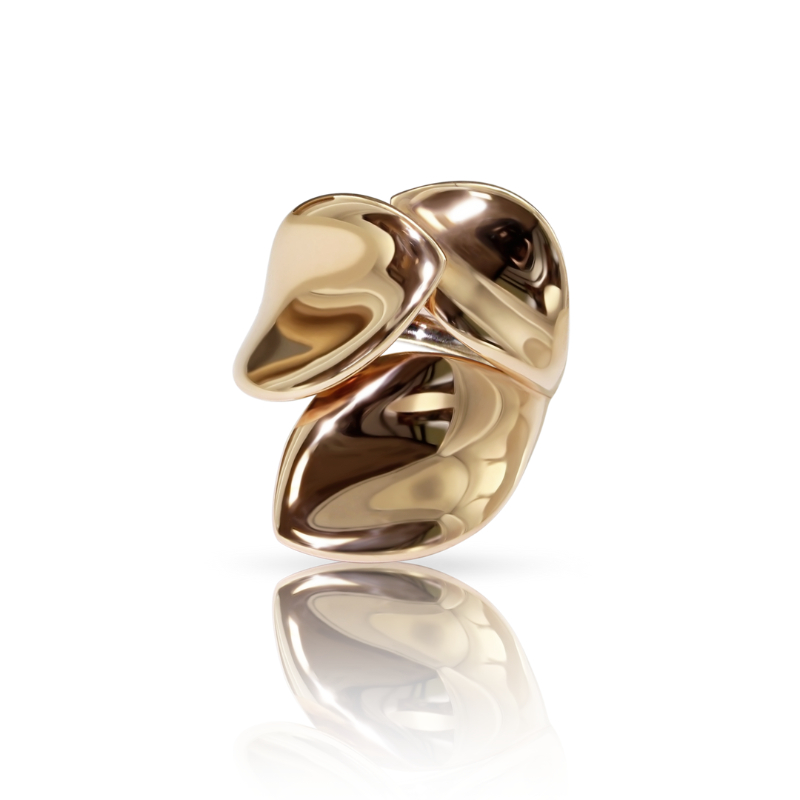 18K ROSE GOLD GIARDINI SEGRETI THREE LEAVES RING. 