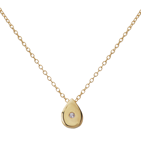 Diamond Droplet Shaped Necklace