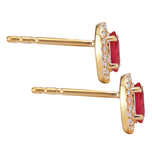 Ruby and Diamond Ladies Fashion Earrings
