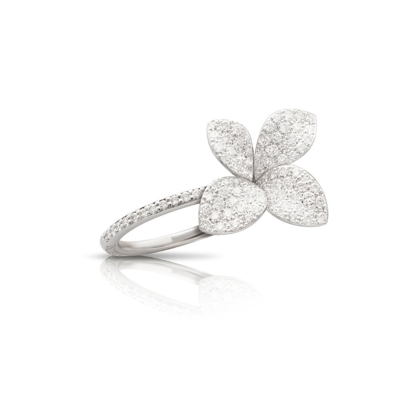 18K WHITE GOLD PETIT GARDEN RING WITH DIAMONDS 0.76CT. 