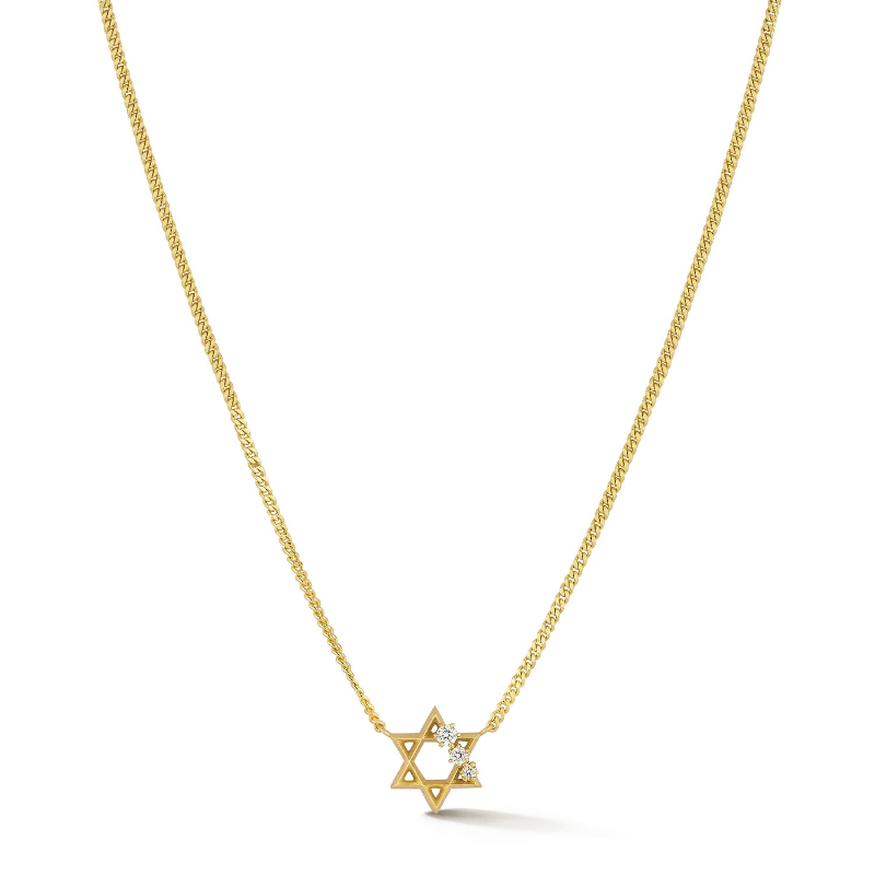 14K YELLOW GOLD .40CTTW ROUND SI CLARITY & H COLOR ROUND BRILLIANT DIAMOND CROSS PENDANT ON AN 18