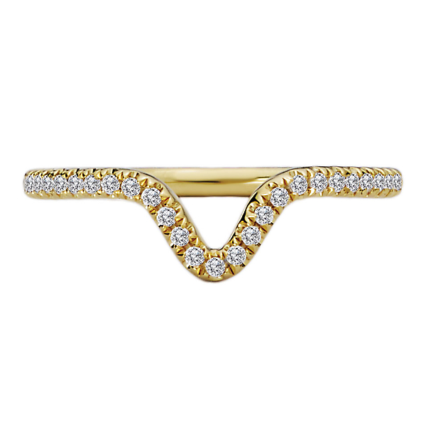 Curved Diamond Wedding Band