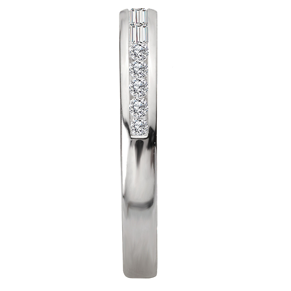 Baguette and Diamond Straight Front Wedding Band