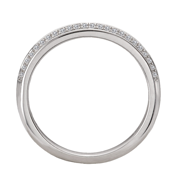 Straight Two Row Diamond Wedding Band