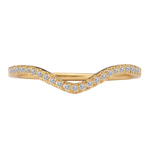 Curved Front Diamond Wedding Band