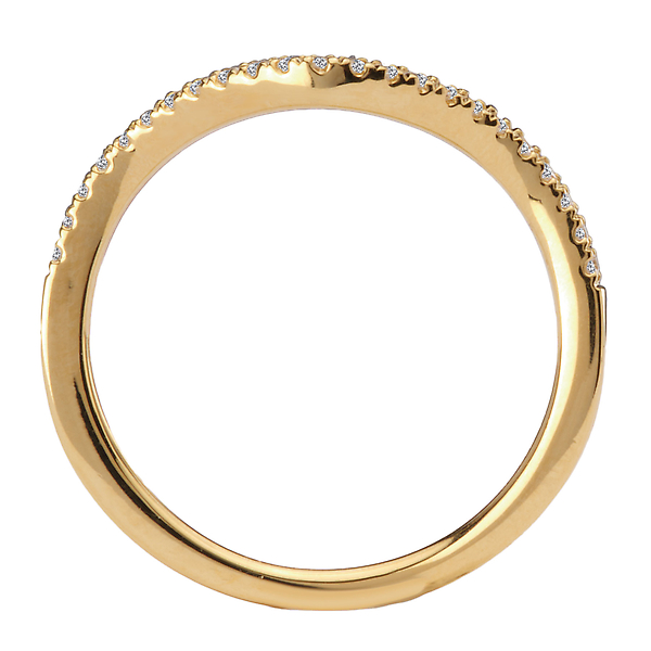 Curved Front Diamond Wedding Band