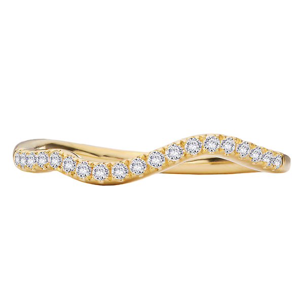 Curved Diamond Wedding Band