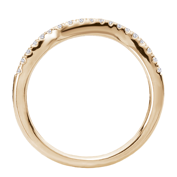 Curved Diamond Wedding Band