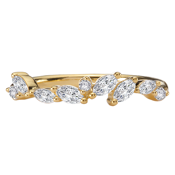 Marquise Lab Grown Diamond Front Wedding Band