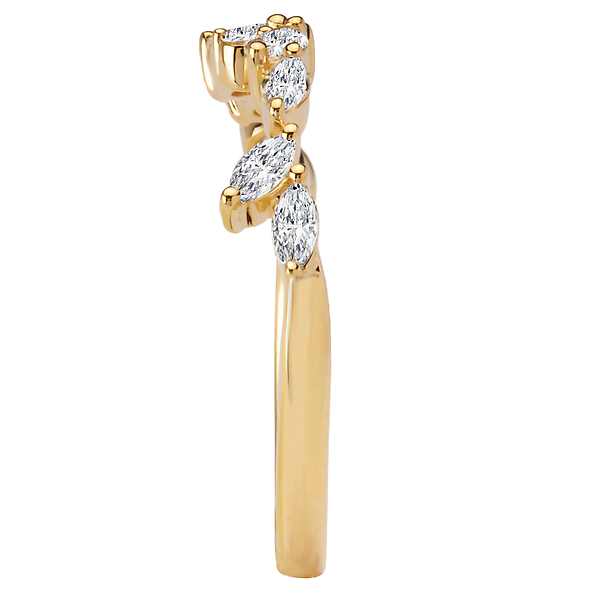 Marquise Lab Grown Diamond Front Wedding Band