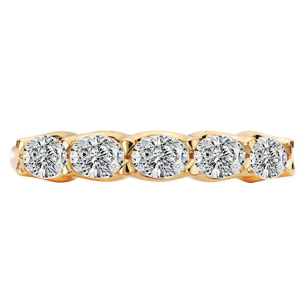 Oval Shaped Lab Grown Diamond Staight Front Wedding Band