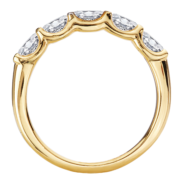 Oval Shaped Lab Grown Diamond Staight Front Wedding Band