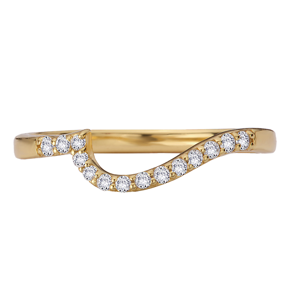 Wave Front Diamond Wedding Band