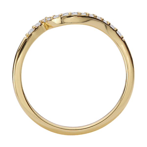 Wave Front Diamond Wedding Band