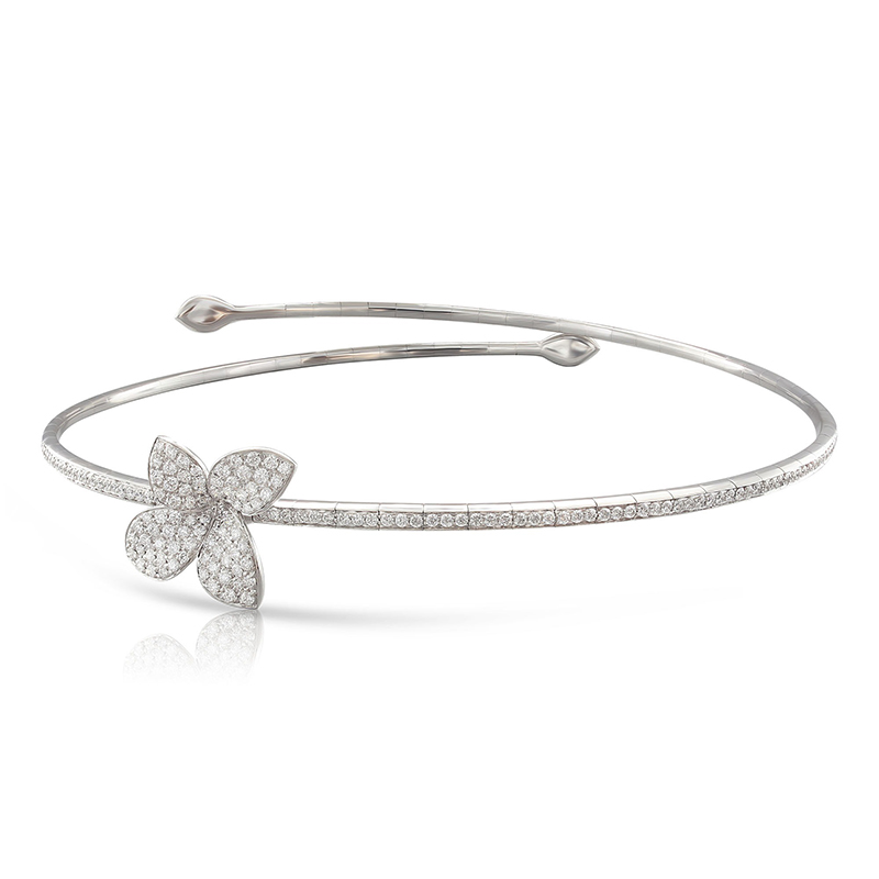 18K WHITE GOLD PETIT GARDEN CHOKER WITH DIAMONDS DIA-1.34CT. GLD-18.13