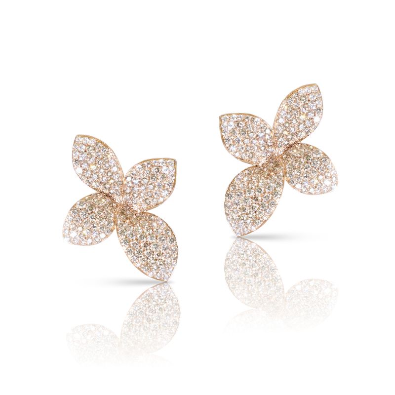 18K ROSE GOLD DIAMOND GIARDINI SEGRETI EARRINGS. DIA-2.72, GLD-9.39