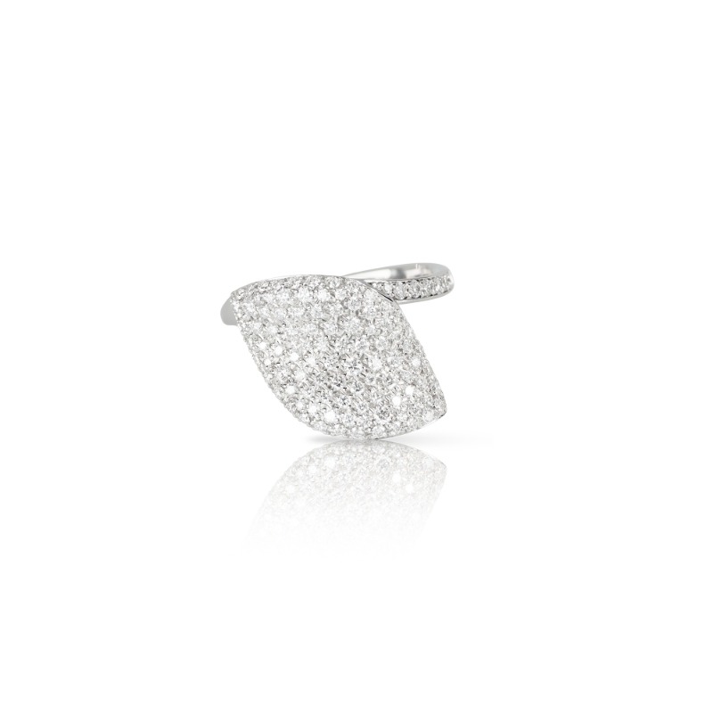 18K WHITE GOLD ALELUIA' RING WITH DIAMONDS. DIA-0.84 GLD-4.54
