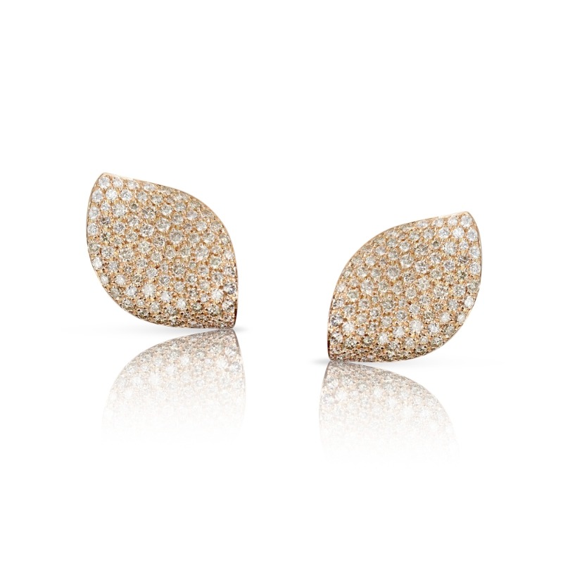 18K ROSE GOLD ALELUIA EARRINGS WITH DIAMONDS. DIA-1.82 GLD-7.34