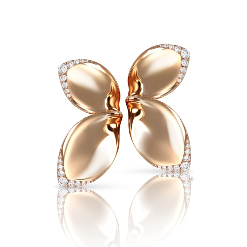 18K ROSE GOLD DIAMOND GIARDINI SEGRETI EARRINGS. DIA-0.59, GLD-20.14