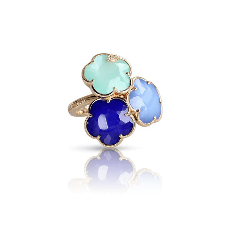 18K ROSE GOLD PETIT JOLI IN THE BLUE RING WITH DIAMONDS. 