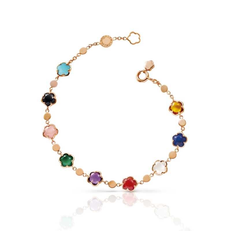18K ROSE GOLD FIGLIA DEI FIORI RAINBOW GEMSTONE BRACELET DIA-0.01,. OTHER-4.73 GLD-3.64