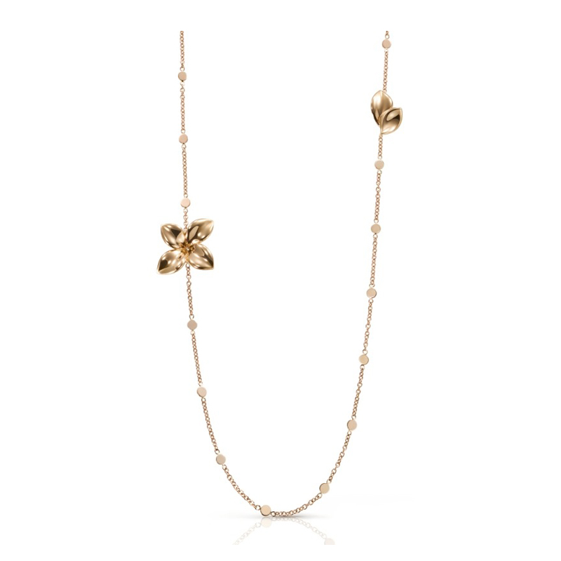 18K ROSE GOLD GIARDINI SEGRETI OPERA NECKLACE WITH WHITE DIAMONDS. DIA-0.03 GLD-11.40
