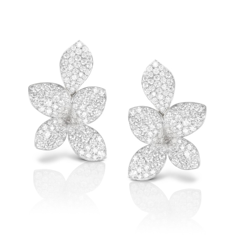 18K WHITE GOLD GIARDINI SEGRETI EARRINGS WITH DIAMONDS. GLD-7.95 DIA-2.27
