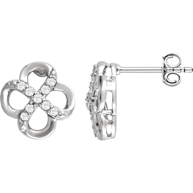 Sterling Silver 1/6 CTW Diamond Earrings
