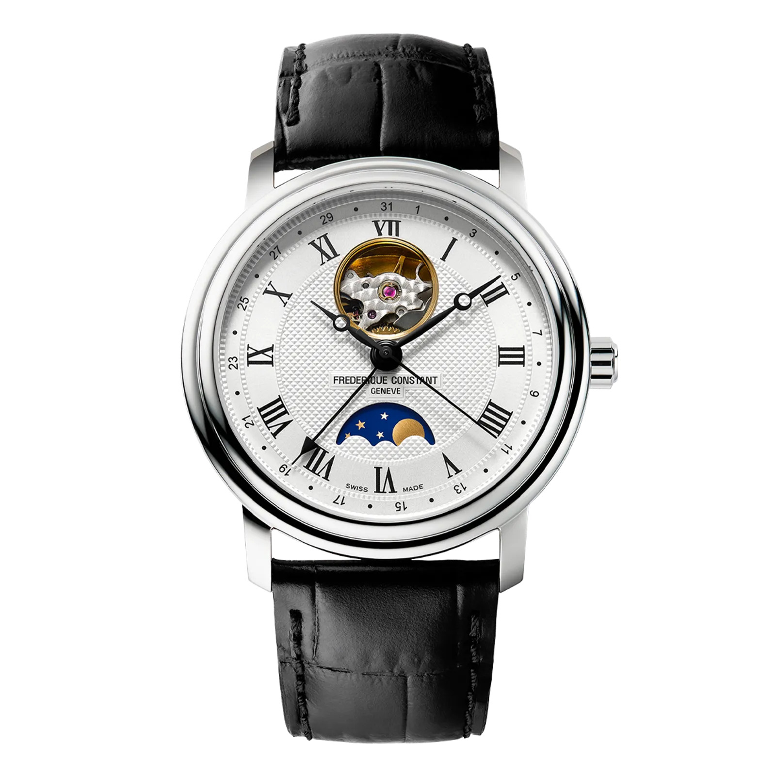 40MM Stainless Steel Classics Heart Beat Moonphase Date