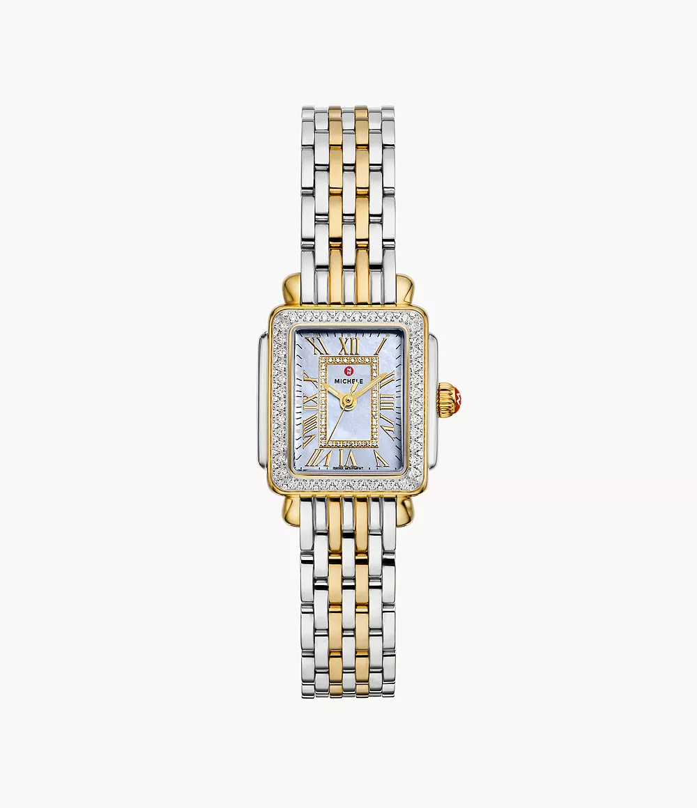 Deco Madison Mini Diamond Two-Tone 18K Gold-Plated Watch