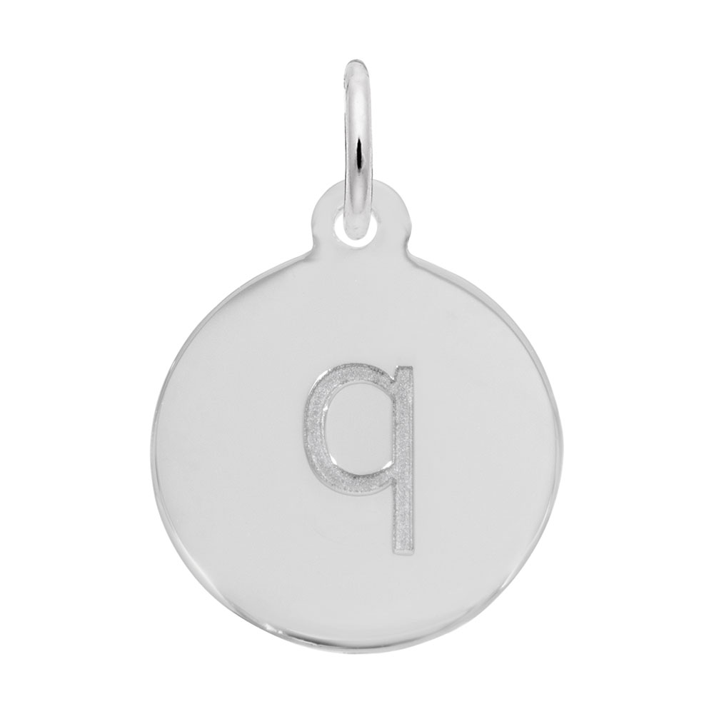Petite Initial Disc - Lower Case Block Q