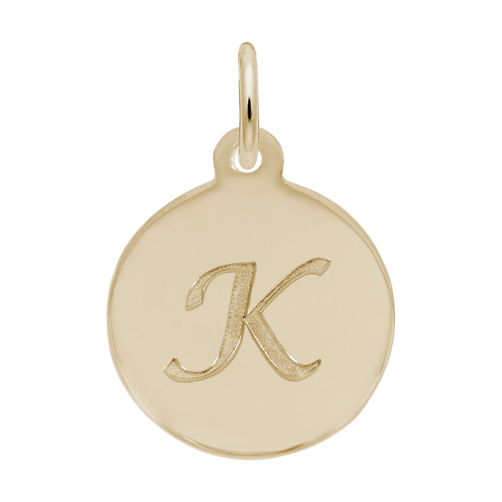 Petite Initial Disc - Script K