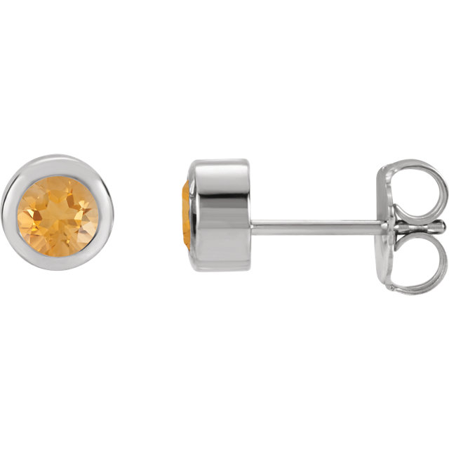 Sterling Silver Imitation Citrine Earrings