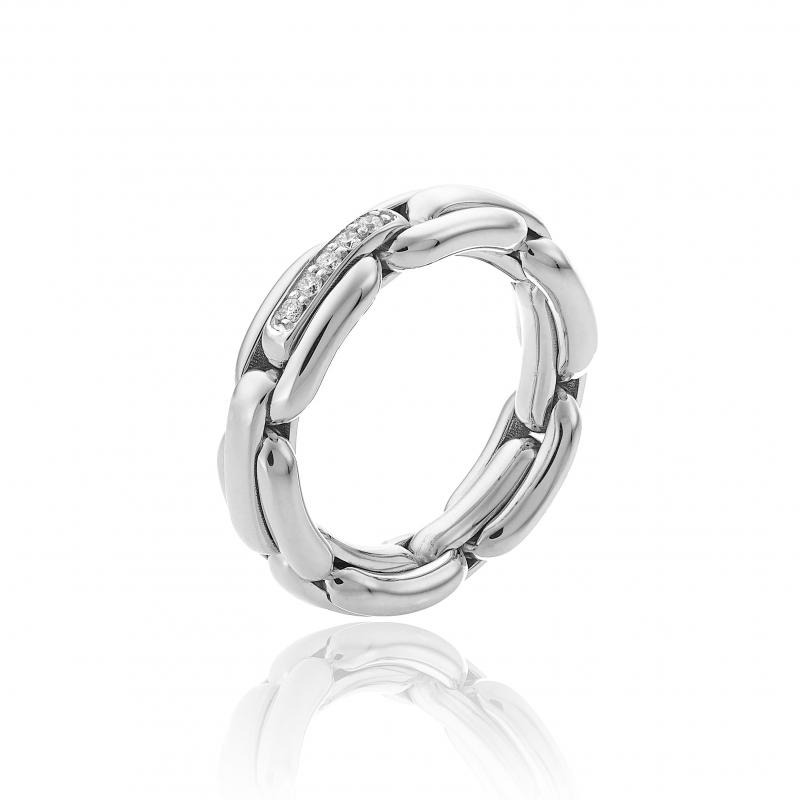 CHIMENTO 18K WHITE GOLD DIAMOND X-TEND RING GLD-5.90. 