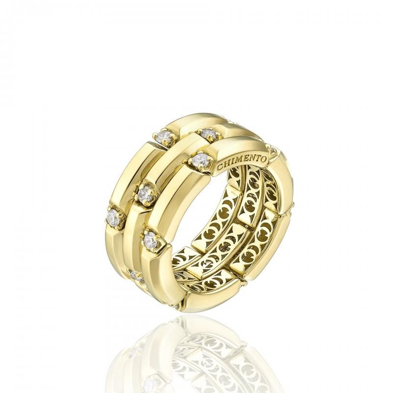 CHIMENTO 18K YELLOW GOLD DIAMOND CHOCOLAT COLLECTION RING GLD-9.70 DIA-0.63 VS-G. 
