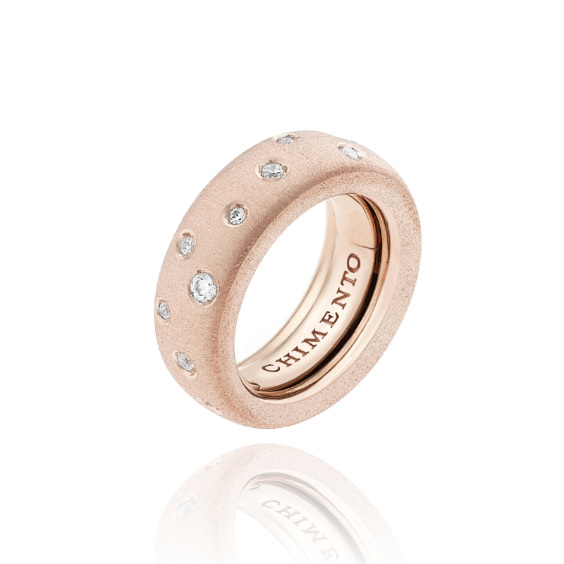 CHIMENTO  18K ROSE GOLD DIAMOND BRIO RING 0.44 VS-G 9.60GR. 