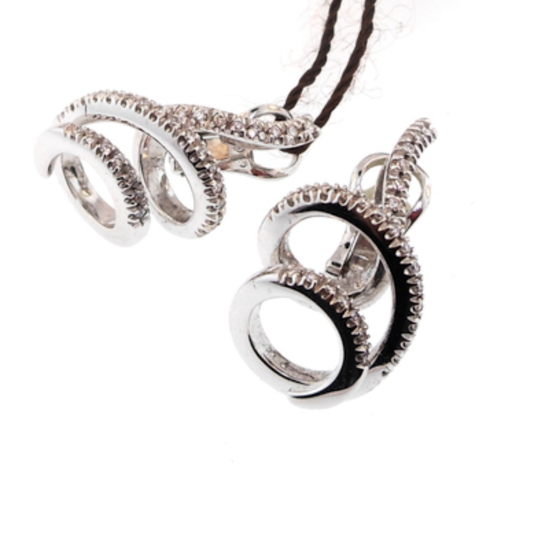 DAMIANI 18K WHITE GOLD EDEN EARRINGS WITH DIAMONDS