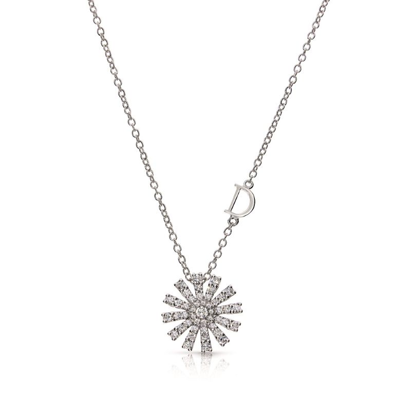Damiani 18k White Gold Diamond Necklace. 