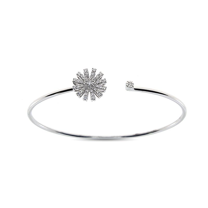 Damiani 18k White Gold Flower Diamond Bracelet 0.38ctw. 