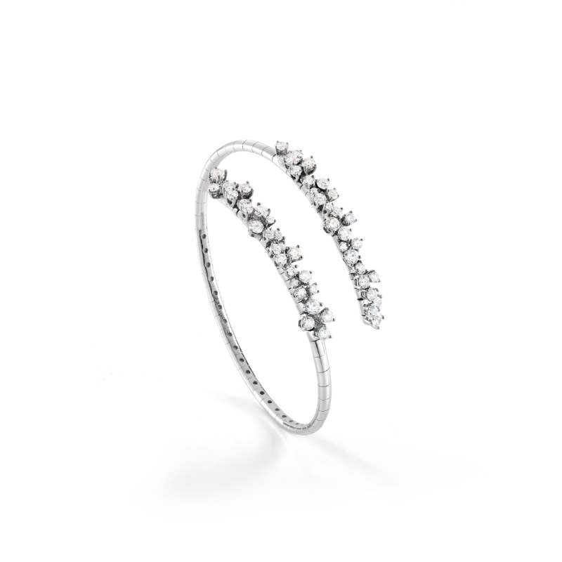 Damiani 18k White Gold with Titanium Flexi multi Diamond Bracelet 2.02ctw. 