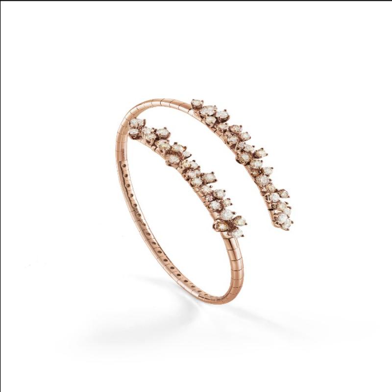 Damiani 18k Rose Gold Mimosa Bracelet with Diamonds 15cm. 