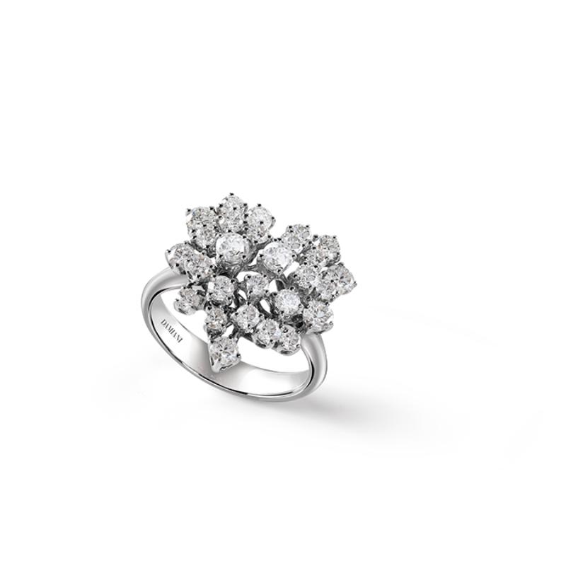 18K WHITE GOLD MIMOSA HEART RING WITH DIAMONDS SIZE 13 DIA-1.73CT. 