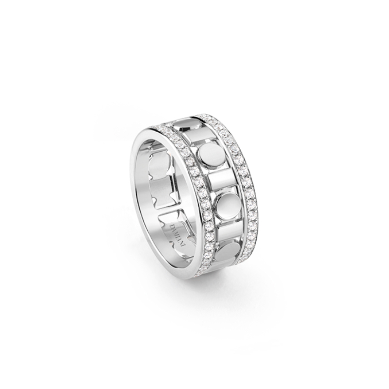 18K WHITE GOLD DIAMOND BELLE EPOQUE REEL RING, SIZE 13 GOLD-9.00GR 0.7360. 