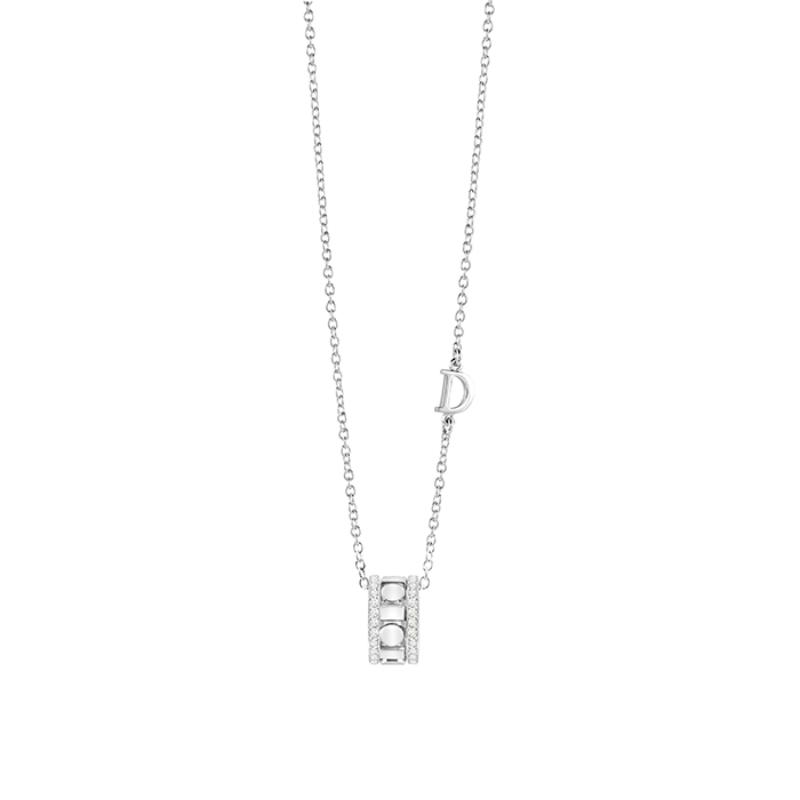 Damiani 18k white gold diamond necklace .1860 ctw. 