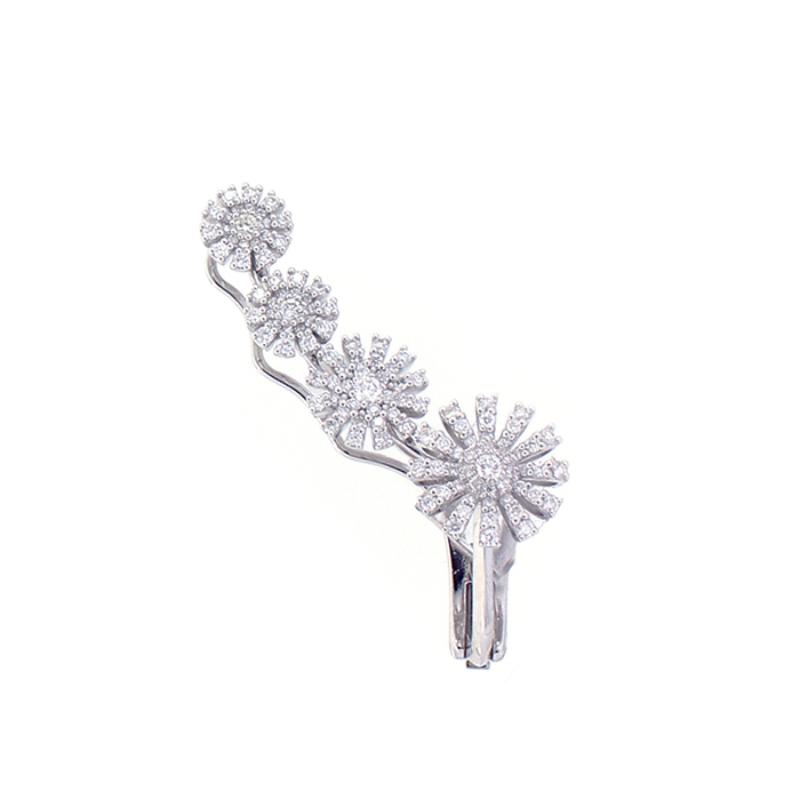 18K WHITE GOLD MARGHERITA MONO EARRING WITH DIAMONDS 0.56CT. 