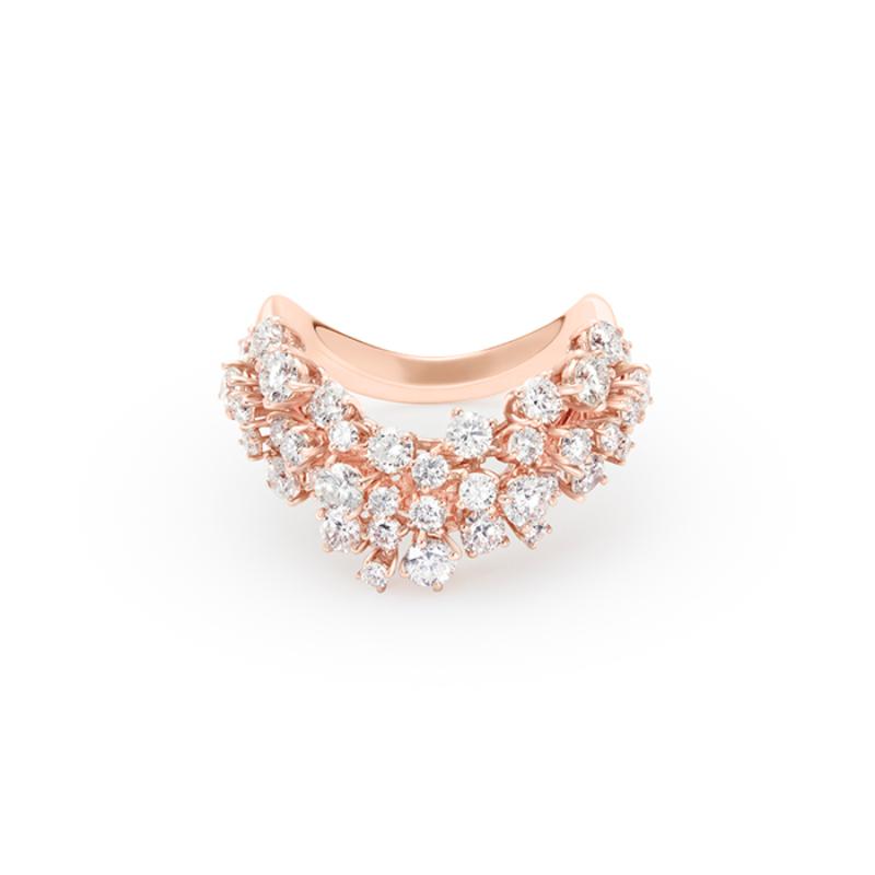 DAMIANI 18K ROSE GOLD DIAMOND MIMOSA RING SIZE 13 GLD-5.50 DIA-1.7440. 