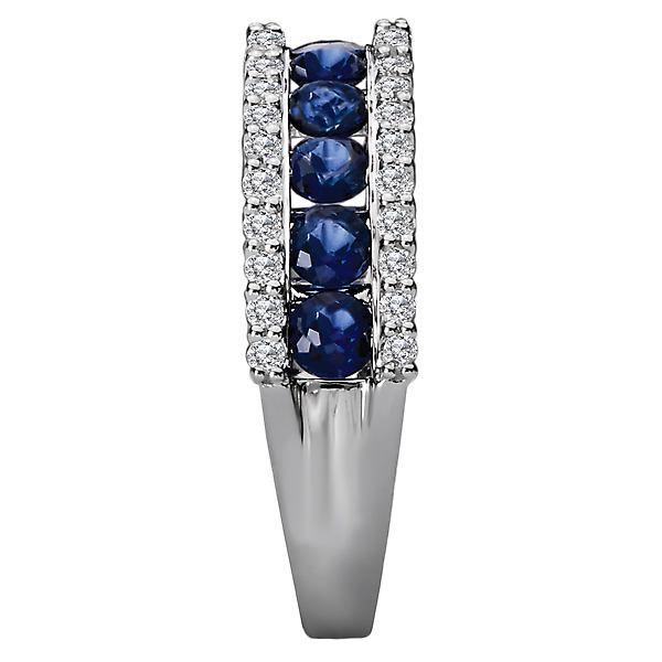 Ladies Fashion Diamond and Sapphire Ring